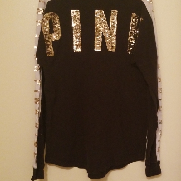 PINK Victoria's Secret Tops - 💥PINK VS Gold Sequin Long Sleeve